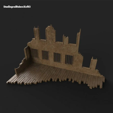 Tabletop Terrain Ruins Stalingrad Ruins C - WWII Building