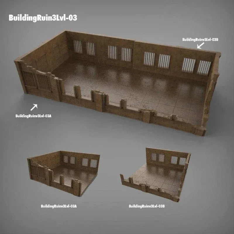 Tabletop Terrain Ruins Stalingrad Ruins D - WWII Building