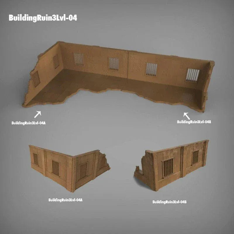 Tabletop Terrain Ruins Stalingrad Ruins D - WWII Building