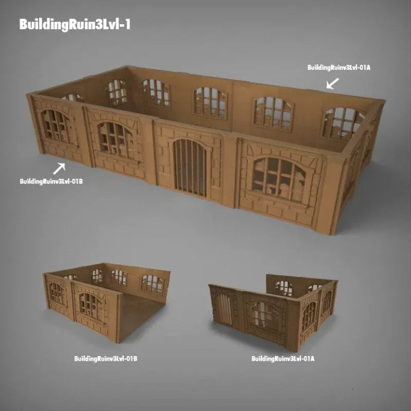 Tabletop Terrain Ruins Stalingrad Ruins D - WWII Building