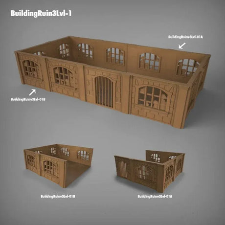 Tabletop Terrain Ruins Stalingrad Ruins D - WWII Building