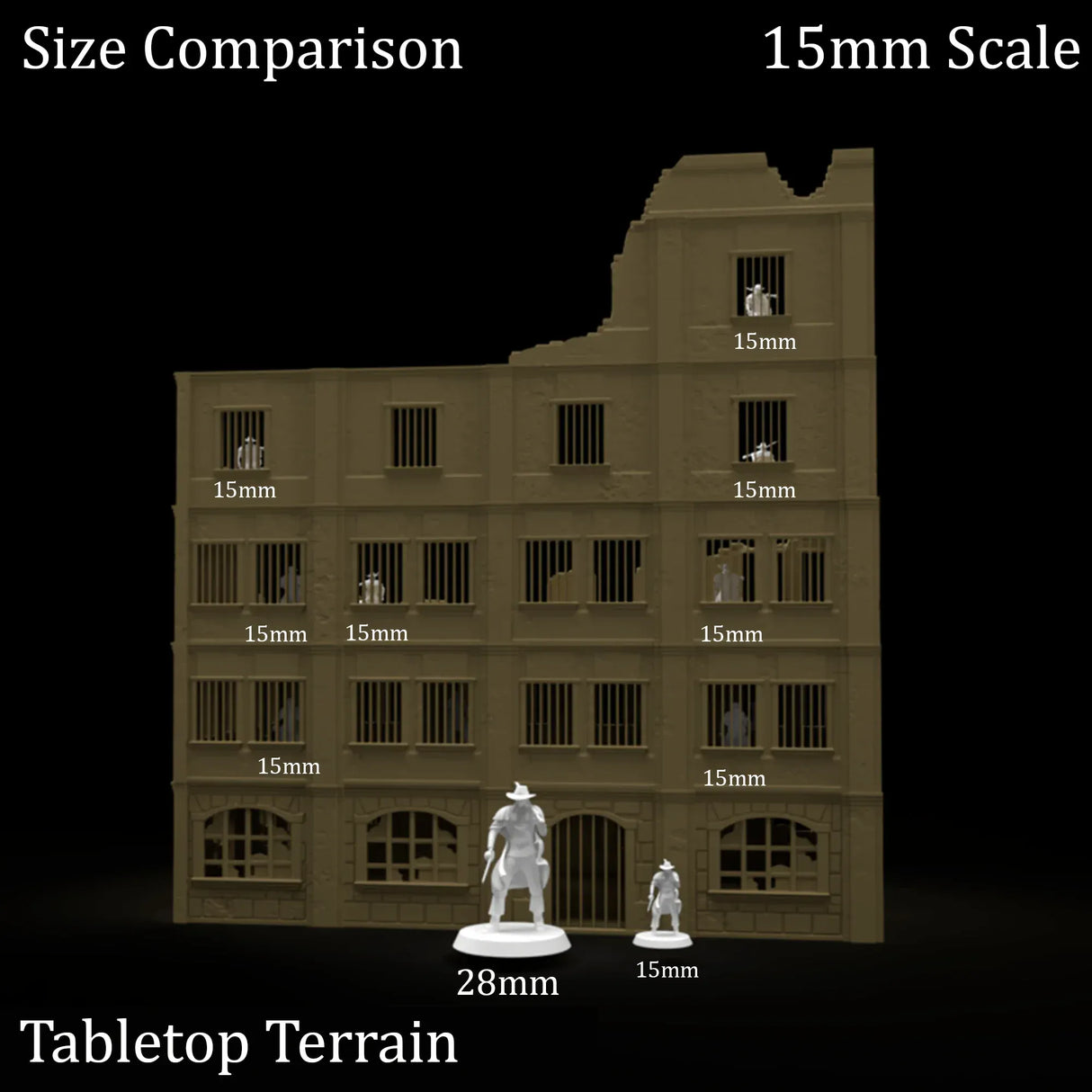 Tabletop Terrain Ruins Stalingrad Ruins D - WWII Building