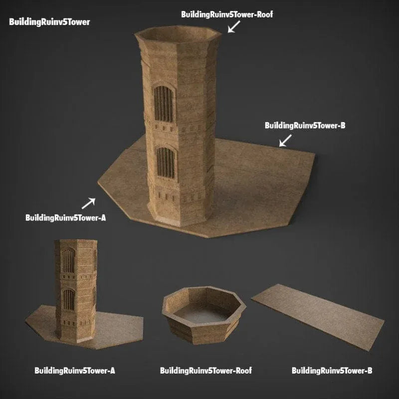 Tabletop Terrain Ruins Stalingrad Ruins E - WWII Building