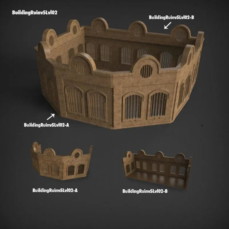 Tabletop Terrain Ruins Stalingrad Ruins E - WWII Building