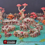 Tabletop Terrain Scatter Terrain 28mm / Shroom with Bridges Raised Caverns / Shroom with Bridges- Fantasy Scatter Terrain