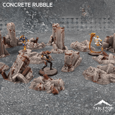 Tabletop Terrain Scatter Terrain 32mm / Full set Concrete Rubble