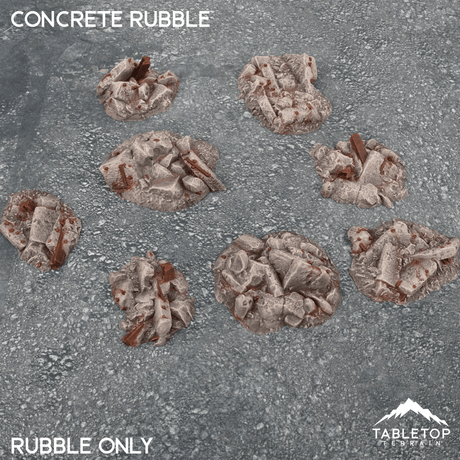 Tabletop Terrain Scatter Terrain 32mm / Rubble Concrete Rubble