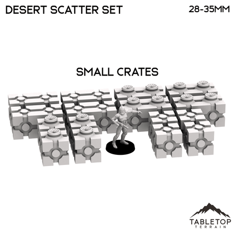 Tabletop Terrain Scatter Terrain 40mm / 16 Small Crates Desert Scatter Set