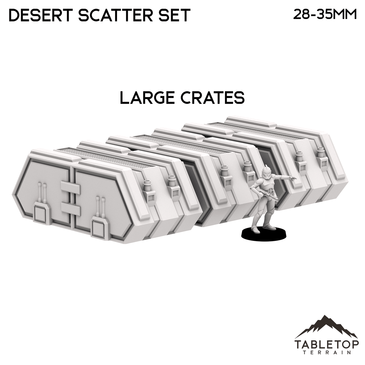 Tabletop Terrain Scatter Terrain 40mm / 3 Large Crates Desert Scatter Set