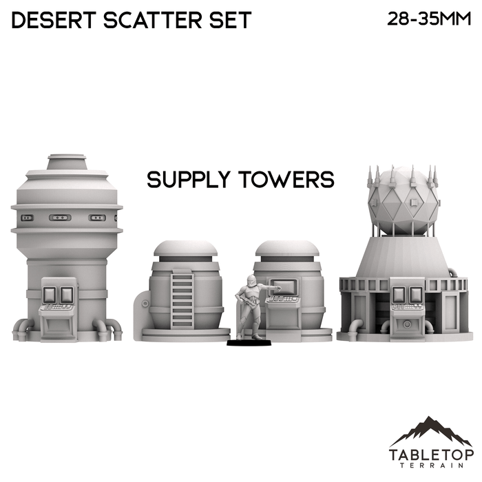 Tabletop Terrain Scatter Terrain 40mm / 4 Supply Towers Desert Scatter Set