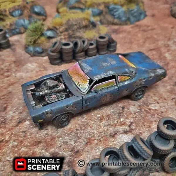 Tabletop Terrain Scatter Terrain Abandoned Vehicles - Apocalyptic Scatter Terrain