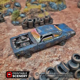Tabletop Terrain Scatter Terrain Abandoned Vehicles - Apocalyptic Scatter Terrain