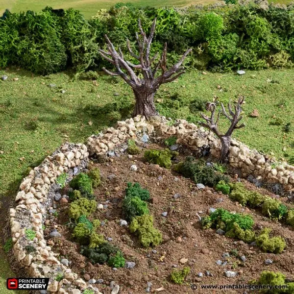 Tabletop Terrain Scatter Terrain Bocage / Winter Bocage - Country & King - Fantasy Historical Scatter Terrain