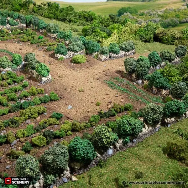 Tabletop Terrain Scatter Terrain Bocage / Winter Bocage - Country & King - Fantasy Historical Scatter Terrain