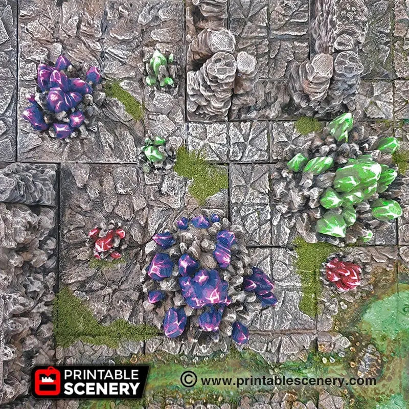 Tabletop Terrain Scatter Terrain Crystal Clusters - Fantasy Scatter Terrain