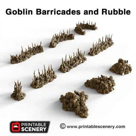 Tabletop Terrain Scatter Terrain Goblin Barricades and Rubble - Fantasy Scatter Terrain