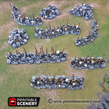 Tabletop Terrain Scatter Terrain Goblin Barricades and Rubble - Fantasy Scatter Terrain