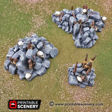 Tabletop Terrain Scatter Terrain Goblin Barricades and Rubble - Fantasy Scatter Terrain