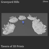Tabletop Terrain Scatter Terrain Graveyard Hills - Fantasy Scatter Terrain