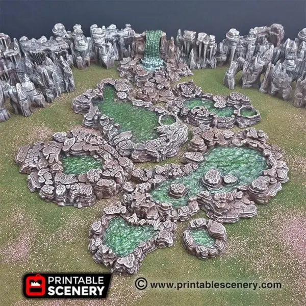 Tabletop Terrain Scatter Terrain Grotto Pools - Fantasy Scatter Terrain