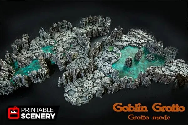 Tabletop Terrain Scatter Terrain Grotto Walls / Crystal / Shroom - Fantasy Scatter Terrain