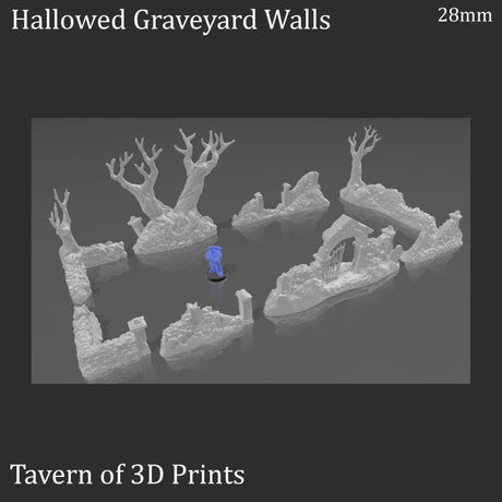 Tabletop Terrain Scatter Terrain Hallowed Graveyard Walls - Fantasy Terrain