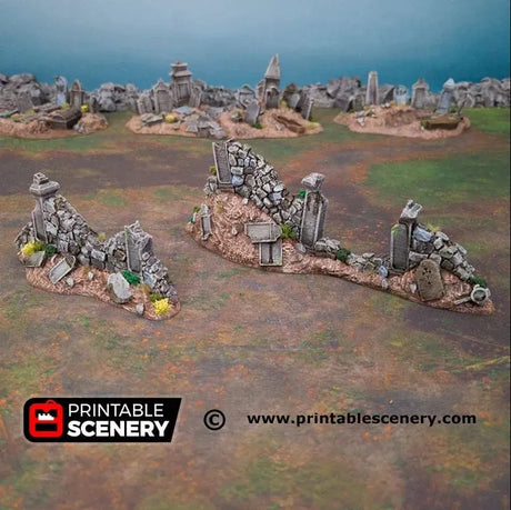 Tabletop Terrain Scatter Terrain Hallowed Graveyard Walls - Fantasy Terrain