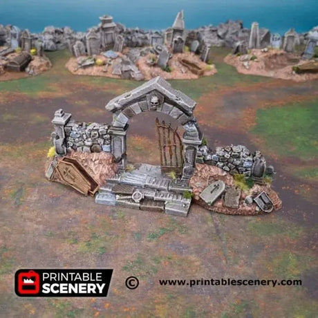Tabletop Terrain Scatter Terrain Hallowed Graveyard Walls - Fantasy Terrain