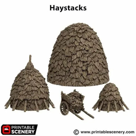 Tabletop Terrain Scatter Terrain Haystacks - Country & King - Fantasy Historical Scatter Terrain