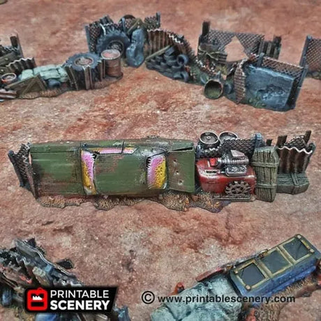 Tabletop Terrain Scatter Terrain Junkfort Barricades and Fences - Apocalyptic Scatter Terrain