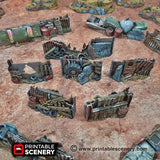 Tabletop Terrain Scatter Terrain Junkfort Barricades and Fences - Apocalyptic Scatter Terrain