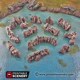 Tabletop Terrain Scatter Terrain Low Grotto Walls - Fantasy Scatter Terrain