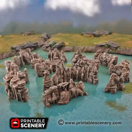 Tabletop Terrain Scatter Terrain Low Grotto Walls - Fantasy Scatter Terrain