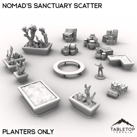 Tabletop Terrain Scatter Terrain Planters Only / 28/35mm Nomad's Sanctuary Scatter
