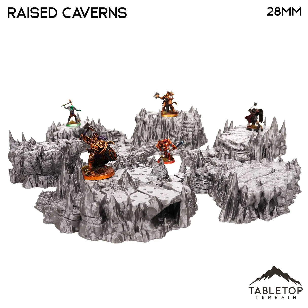Tabletop Terrain Scatter Terrain Raised Caverns / Shroom with Bridges- Fantasy Scatter Terrain