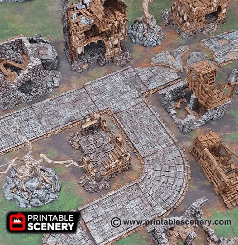 Tabletop Terrain Scatter Terrain Roads of Ruin - Fantasy Roads