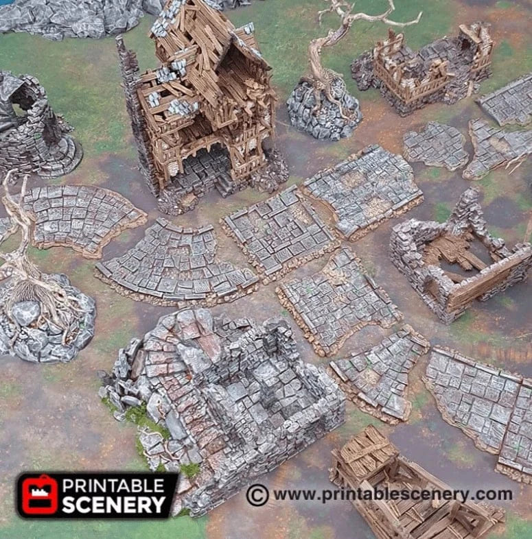 Tabletop Terrain Scatter Terrain Roads of Ruin - Fantasy Roads