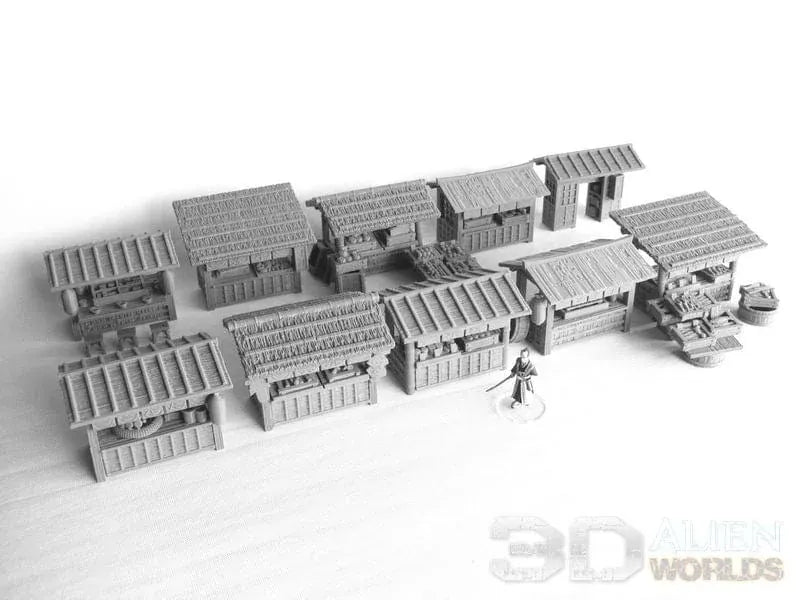 Tabletop Terrain Scatter Terrain Samurai Market Stalls