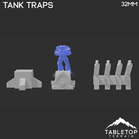 Tabletop Terrain Scatter Terrain Tank Traps - WWII Scatter Terrain