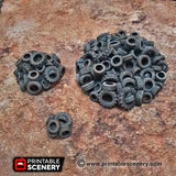 Tabletop Terrain Scatter Terrain Tire Obstacles - Apocalyptic Scatter Terrain