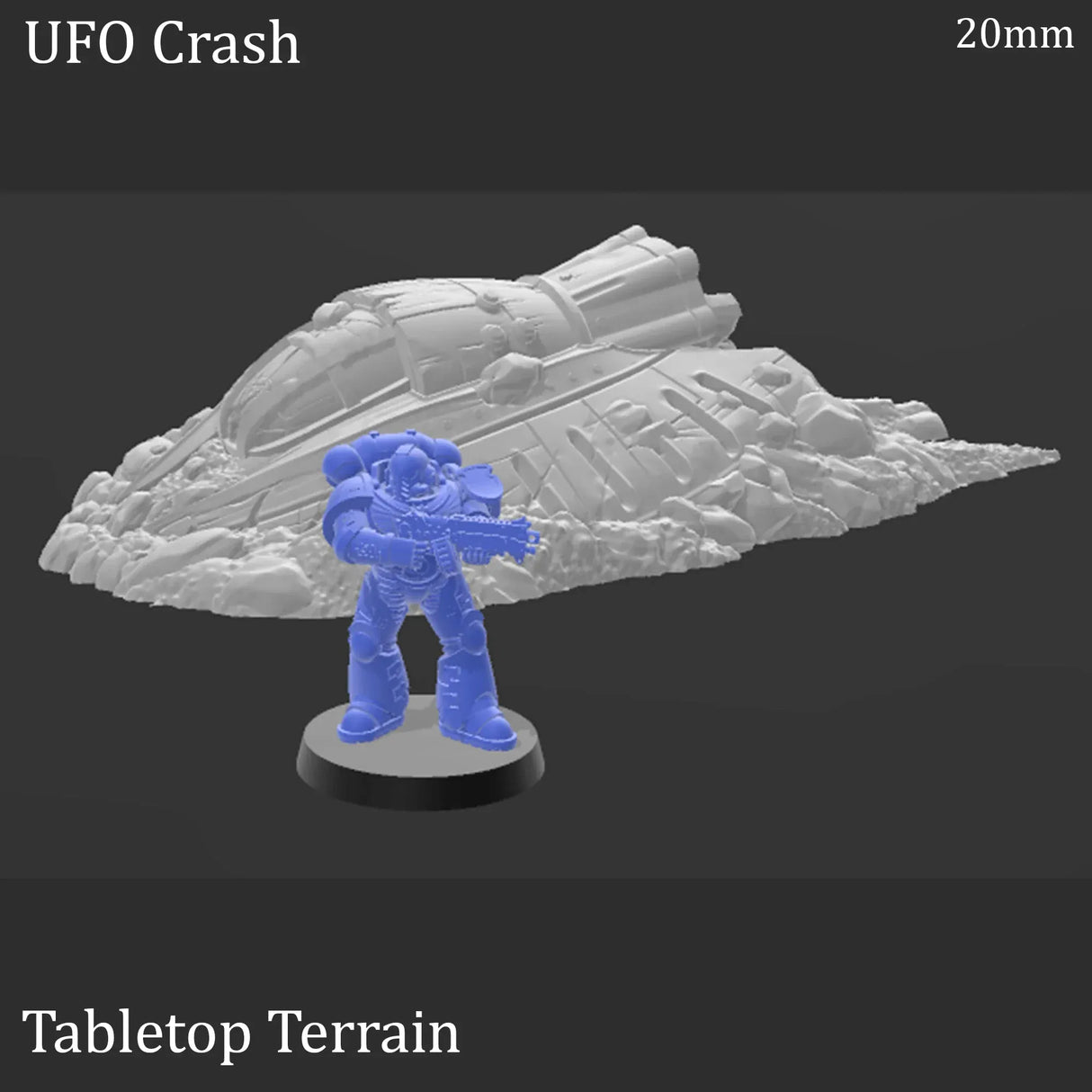 Tabletop Terrain Scatter Terrain UFO Crash - Apocalyptic Terrain