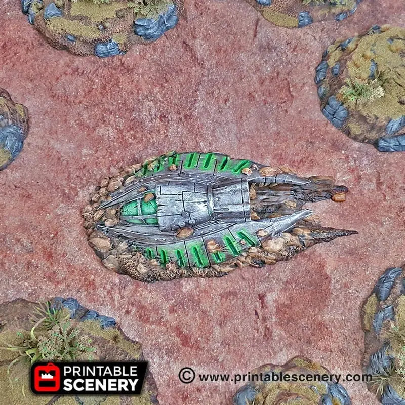 Tabletop Terrain Scatter Terrain UFO Crash - Apocalyptic Terrain