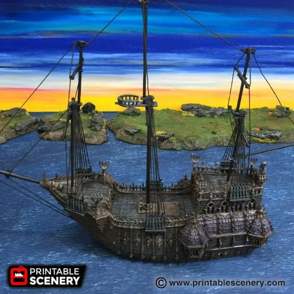 Tabletop Terrain Ship Black Ship - Pirate Ship