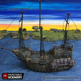 Tabletop Terrain Ship Black Ship - Pirate Ship