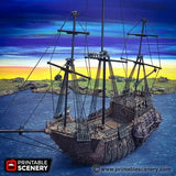 Tabletop Terrain Ship Black Ship - Pirate Ship