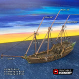 Tabletop Terrain Ship Dhow - Pirate Merchant Ship