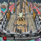 Tabletop Terrain Ship Flying Dhow - Flying Pirate Merchant Ship