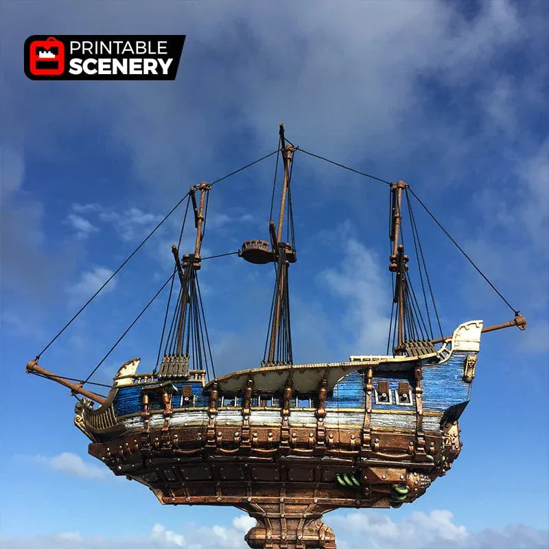 Tabletop Terrain Ship Flying Frigate - Flying Pirate Ship
