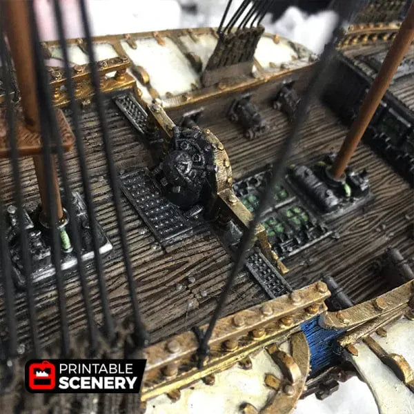 Tabletop Terrain Ship Flying Frigate - Flying Pirate Ship