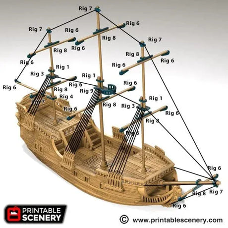 Tabletop Terrain Ship Frigate Mk2 - Pirate Ship